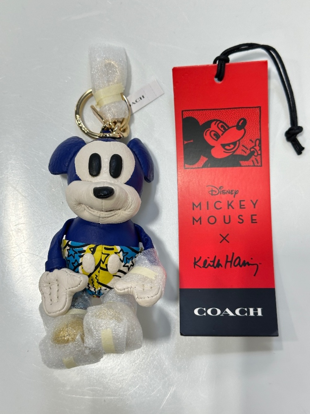 NWT New Coach Disney Mickey Mouse Limited Edition Keith Haring Keychain Charm